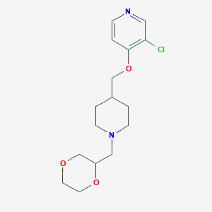 molecular formula C16H23ClN2O3 B6448026 3-chloro-4-({1-[(1,4-dioxan-2-yl)methyl]piperidin-4-yl}methoxy)pyridine CAS No. 2640958-09-2