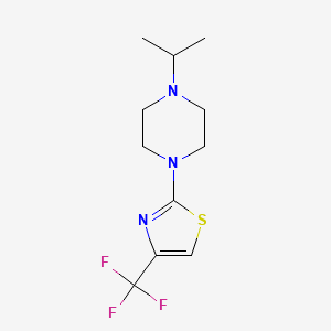 molecular formula C11H16F3N3S B6448038 1-(propan-2-yl)-4-[4-(trifluoromethyl)-1,3-thiazol-2-yl]piperazine CAS No. 2549007-57-8