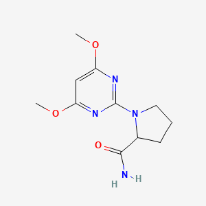 molecular formula C11H16N4O3 B6448041 1-(4,6-dimethoxypyrimidin-2-yl)pyrrolidine-2-carboxamide CAS No. 2548977-21-3