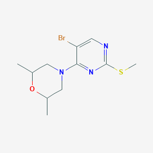 molecular formula C11H16BrN3OS B6448042 4-[5-bromo-2-(methylsulfanyl)pyrimidin-4-yl]-2,6-dimethylmorpholine CAS No. 2640889-50-3