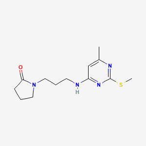 molecular formula C13H20N4OS B6448091 1-(3-{[6-methyl-2-(methylsulfanyl)pyrimidin-4-yl]amino}propyl)pyrrolidin-2-one CAS No. 2640967-95-7