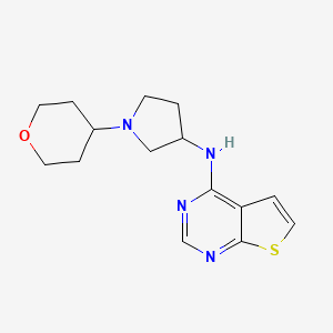 molecular formula C15H20N4OS B6448111 1-(oxan-4-yl)-N-{thieno[2,3-d]pyrimidin-4-yl}pyrrolidin-3-amine CAS No. 2640960-15-0