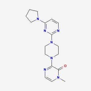 molecular formula C17H23N7O B6448116 1-methyl-3-{4-[4-(pyrrolidin-1-yl)pyrimidin-2-yl]piperazin-1-yl}-1,2-dihydropyrazin-2-one CAS No. 2640953-76-8