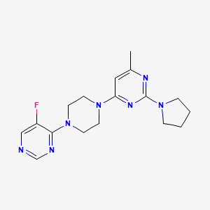 molecular formula C17H22FN7 B6448120 4-[4-(5-fluoropyrimidin-4-yl)piperazin-1-yl]-6-methyl-2-(pyrrolidin-1-yl)pyrimidine CAS No. 2548985-19-7