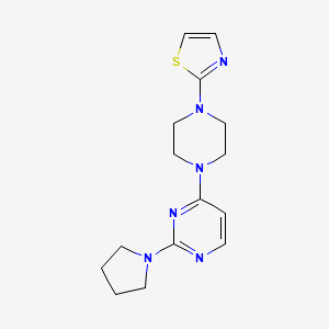 molecular formula C15H20N6S B6448134 2-(pyrrolidin-1-yl)-4-[4-(1,3-thiazol-2-yl)piperazin-1-yl]pyrimidine CAS No. 2427903-68-0