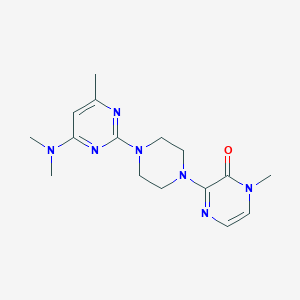 molecular formula C16H23N7O B6448138 3-{4-[4-(dimethylamino)-6-methylpyrimidin-2-yl]piperazin-1-yl}-1-methyl-1,2-dihydropyrazin-2-one CAS No. 2640898-13-9
