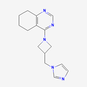 molecular formula C15H19N5 B6448143 4-{3-[(1H-imidazol-1-yl)methyl]azetidin-1-yl}-5,6,7,8-tetrahydroquinazoline CAS No. 2640976-01-6