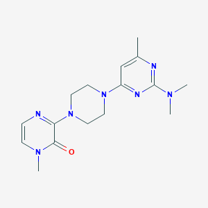 molecular formula C16H23N7O B6448150 3-{4-[2-(dimethylamino)-6-methylpyrimidin-4-yl]piperazin-1-yl}-1-methyl-1,2-dihydropyrazin-2-one CAS No. 2640965-52-0