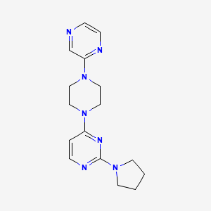 molecular formula C16H21N7 B6448157 4-[4-(pyrazin-2-yl)piperazin-1-yl]-2-(pyrrolidin-1-yl)pyrimidine CAS No. 2428516-80-5