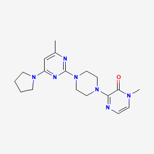 molecular formula C18H25N7O B6448168 1-methyl-3-{4-[4-methyl-6-(pyrrolidin-1-yl)pyrimidin-2-yl]piperazin-1-yl}-1,2-dihydropyrazin-2-one CAS No. 2640956-85-8