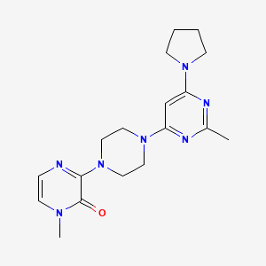 molecular formula C18H25N7O B6448172 1-methyl-3-{4-[2-methyl-6-(pyrrolidin-1-yl)pyrimidin-4-yl]piperazin-1-yl}-1,2-dihydropyrazin-2-one CAS No. 2640964-49-2