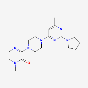 molecular formula C18H25N7O B6448183 1-methyl-3-{4-[6-methyl-2-(pyrrolidin-1-yl)pyrimidin-4-yl]piperazin-1-yl}-1,2-dihydropyrazin-2-one CAS No. 2640956-88-1