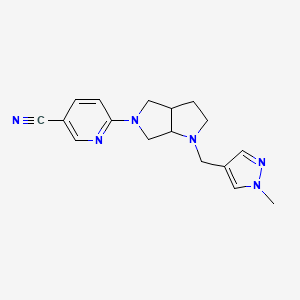 molecular formula C17H20N6 B6448222 6-{1-[(1-methyl-1H-pyrazol-4-yl)methyl]-octahydropyrrolo[2,3-c]pyrrol-5-yl}pyridine-3-carbonitrile CAS No. 2549050-73-7