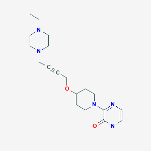 molecular formula C20H31N5O2 B6448237 3-(4-{[4-(4-ethylpiperazin-1-yl)but-2-yn-1-yl]oxy}piperidin-1-yl)-1-methyl-1,2-dihydropyrazin-2-one CAS No. 2548991-52-0