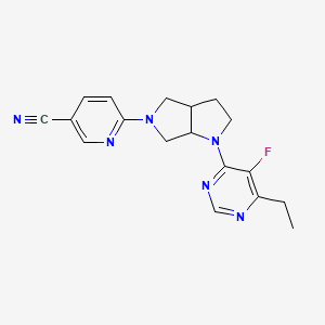 molecular formula C18H19FN6 B6448272 6-[1-(6-ethyl-5-fluoropyrimidin-4-yl)-octahydropyrrolo[3,4-b]pyrrol-5-yl]pyridine-3-carbonitrile CAS No. 2640843-97-4