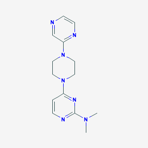 molecular formula C14H19N7 B6448276 N,N-dimethyl-4-[4-(pyrazin-2-yl)piperazin-1-yl]pyrimidin-2-amine CAS No. 2549048-34-0