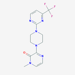 molecular formula C14H15F3N6O B6448284 1-methyl-3-{4-[4-(trifluoromethyl)pyrimidin-2-yl]piperazin-1-yl}-1,2-dihydropyrazin-2-one CAS No. 2640819-16-3