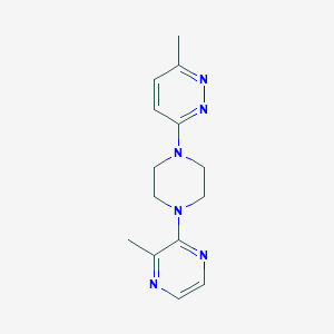 molecular formula C14H18N6 B6448289 2-methyl-3-[4-(6-methylpyridazin-3-yl)piperazin-1-yl]pyrazine CAS No. 2548991-76-8