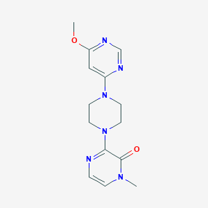 molecular formula C14H18N6O2 B6448294 3-[4-(6-methoxypyrimidin-4-yl)piperazin-1-yl]-1-methyl-1,2-dihydropyrazin-2-one CAS No. 2640819-30-1