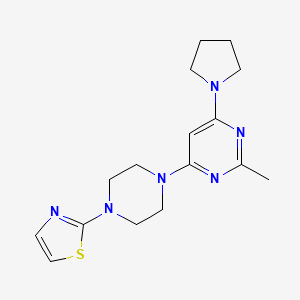molecular formula C16H22N6S B6448325 2-methyl-4-(pyrrolidin-1-yl)-6-[4-(1,3-thiazol-2-yl)piperazin-1-yl]pyrimidine CAS No. 2549003-04-3