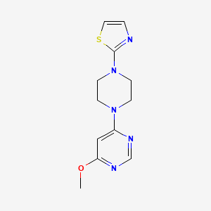 molecular formula C12H15N5OS B6448326 4-methoxy-6-[4-(1,3-thiazol-2-yl)piperazin-1-yl]pyrimidine CAS No. 2549003-62-3