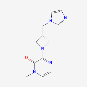 molecular formula C12H15N5O B6448347 3-{3-[(1H-imidazol-1-yl)methyl]azetidin-1-yl}-1-methyl-1,2-dihydropyrazin-2-one CAS No. 2549021-21-6