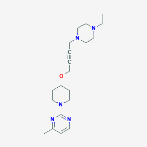 molecular formula C20H31N5O B6448354 2-(4-{[4-(4-ethylpiperazin-1-yl)but-2-yn-1-yl]oxy}piperidin-1-yl)-4-methylpyrimidine CAS No. 2549026-79-9