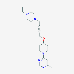 molecular formula C20H31N5O B6448356 4-(4-{[4-(4-ethylpiperazin-1-yl)but-2-yn-1-yl]oxy}piperidin-1-yl)-6-methylpyrimidine CAS No. 2549032-82-6