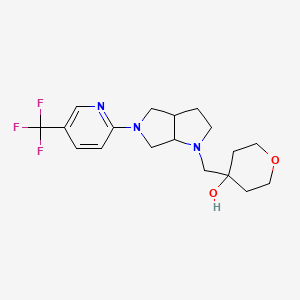 molecular formula C18H24F3N3O2 B6448368 4-({5-[5-(trifluoromethyl)pyridin-2-yl]-octahydropyrrolo[2,3-c]pyrrol-1-yl}methyl)oxan-4-ol CAS No. 2640815-42-3