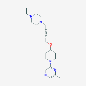 molecular formula C20H31N5O B6448384 2-(4-{[4-(4-ethylpiperazin-1-yl)but-2-yn-1-yl]oxy}piperidin-1-yl)-6-methylpyrazine CAS No. 2549008-92-4