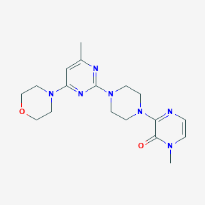 molecular formula C18H25N7O2 B6448394 1-methyl-3-{4-[4-methyl-6-(morpholin-4-yl)pyrimidin-2-yl]piperazin-1-yl}-1,2-dihydropyrazin-2-one CAS No. 2640964-19-6