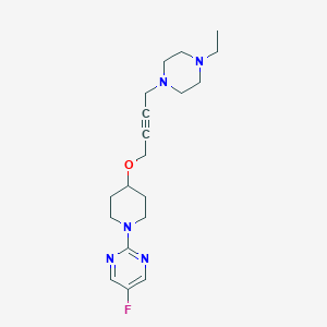 molecular formula C19H28FN5O B6448411 2-(4-{[4-(4-ethylpiperazin-1-yl)but-2-yn-1-yl]oxy}piperidin-1-yl)-5-fluoropyrimidine CAS No. 2549026-96-0