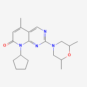 molecular formula C19H26N4O2 B6448436 8-cyclopentyl-2-(2,6-dimethylmorpholin-4-yl)-5-methyl-7H,8H-pyrido[2,3-d]pyrimidin-7-one CAS No. 2640966-21-6