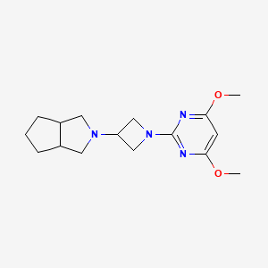 molecular formula C16H24N4O2 B6448450 4,6-dimethoxy-2-(3-{octahydrocyclopenta[c]pyrrol-2-yl}azetidin-1-yl)pyrimidine CAS No. 2548990-95-8