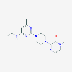 molecular formula C16H23N7O B6448457 3-{4-[4-(ethylamino)-6-methylpyrimidin-2-yl]piperazin-1-yl}-1-methyl-1,2-dihydropyrazin-2-one CAS No. 2640843-25-8