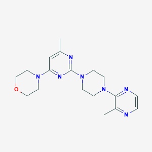molecular formula C18H25N7O B6448488 4-{6-methyl-2-[4-(3-methylpyrazin-2-yl)piperazin-1-yl]pyrimidin-4-yl}morpholine CAS No. 2549027-12-3