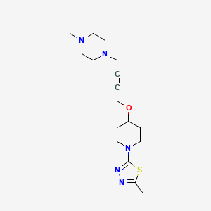molecular formula C18H29N5OS B6448504 1-ethyl-4-(4-{[1-(5-methyl-1,3,4-thiadiazol-2-yl)piperidin-4-yl]oxy}but-2-yn-1-yl)piperazine CAS No. 2549012-21-5