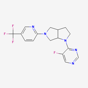 molecular formula C16H15F4N5 B6448517 5-fluoro-4-{5-[5-(trifluoromethyl)pyridin-2-yl]-octahydropyrrolo[3,4-b]pyrrol-1-yl}pyrimidine CAS No. 2549041-78-1