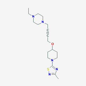 molecular formula C18H29N5OS B6448518 1-ethyl-4-(4-{[1-(3-methyl-1,2,4-thiadiazol-5-yl)piperidin-4-yl]oxy}but-2-yn-1-yl)piperazine CAS No. 2549001-84-3