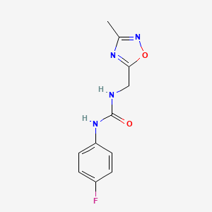 molecular formula C11H11FN4O2 B6448525 1-(4-fluorophenyl)-3-[(3-methyl-1,2,4-oxadiazol-5-yl)methyl]urea CAS No. 1235319-19-3