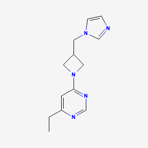 molecular formula C13H17N5 B6448530 4-ethyl-6-{3-[(1H-imidazol-1-yl)methyl]azetidin-1-yl}pyrimidine CAS No. 2549047-95-0