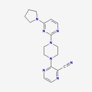 molecular formula C17H20N8 B6448544 3-{4-[4-(pyrrolidin-1-yl)pyrimidin-2-yl]piperazin-1-yl}pyrazine-2-carbonitrile CAS No. 2549051-94-5