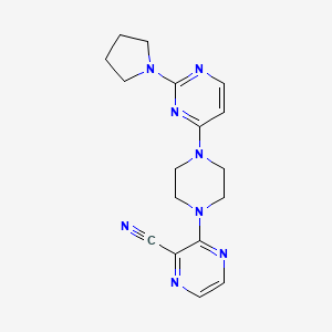 molecular formula C17H20N8 B6448553 3-{4-[2-(pyrrolidin-1-yl)pyrimidin-4-yl]piperazin-1-yl}pyrazine-2-carbonitrile CAS No. 2549056-04-2