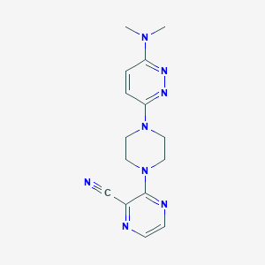 molecular formula C15H18N8 B6448657 3-{4-[6-(dimethylamino)pyridazin-3-yl]piperazin-1-yl}pyrazine-2-carbonitrile CAS No. 2549013-75-2