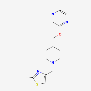 molecular formula C15H20N4OS B6448683 2-({1-[(2-methyl-1,3-thiazol-4-yl)methyl]piperidin-4-yl}methoxy)pyrazine CAS No. 2549048-53-3
