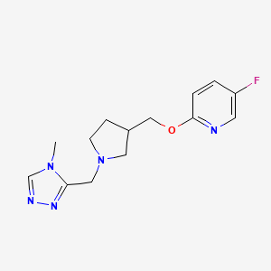 molecular formula C14H18FN5O B6448741 5-fluoro-2-({1-[(4-methyl-4H-1,2,4-triazol-3-yl)methyl]pyrrolidin-3-yl}methoxy)pyridine CAS No. 2548992-31-8