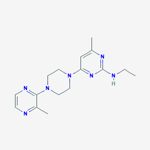 molecular formula C16H23N7 B6448747 N-ethyl-4-methyl-6-[4-(3-methylpyrazin-2-yl)piperazin-1-yl]pyrimidin-2-amine CAS No. 2548995-38-4