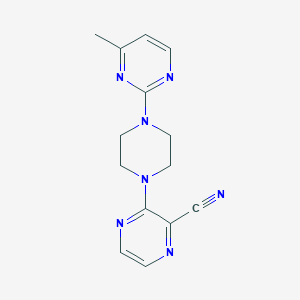 molecular formula C14H15N7 B6448753 3-[4-(4-methylpyrimidin-2-yl)piperazin-1-yl]pyrazine-2-carbonitrile CAS No. 2549012-98-6