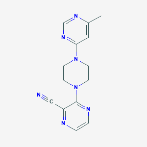 molecular formula C14H15N7 B6448769 3-[4-(6-methylpyrimidin-4-yl)piperazin-1-yl]pyrazine-2-carbonitrile CAS No. 2549013-54-7