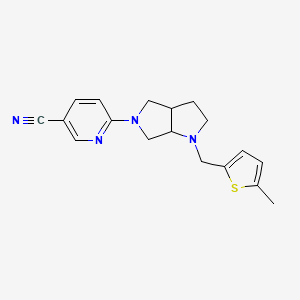 B6448783 6-{1-[(5-methylthiophen-2-yl)methyl]-octahydropyrrolo[2,3-c]pyrrol-5-yl}pyridine-3-carbonitrile CAS No. 2549013-64-9